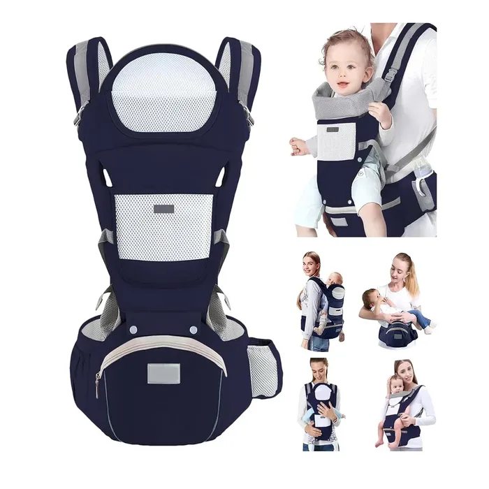 Cargador Canguro Ergonómico Para Bebe De 0 A 36 Meses Azul Oscuro 