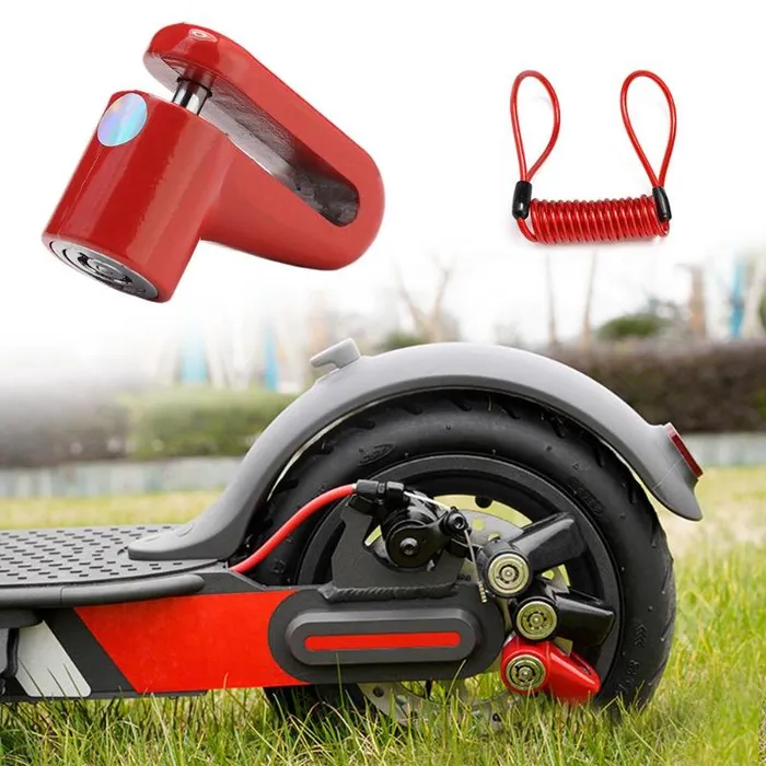 Candado Guaya Patineta Scooter Eléctrica Bicicletas Rojo