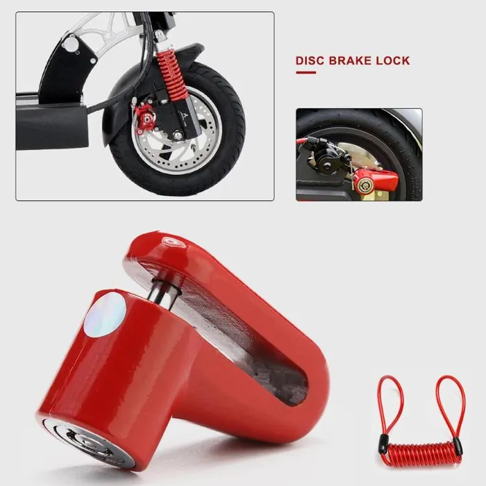 Candado Guaya Patineta Scooter Eléctrica Bicicletas Rojo