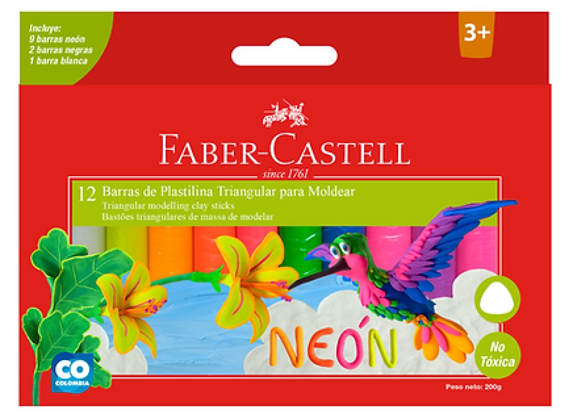 Plastilina Triangular Neon x12 Faber Castell