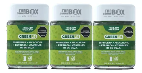 Tripack Goma Green Fit X 60 The Gummy Box