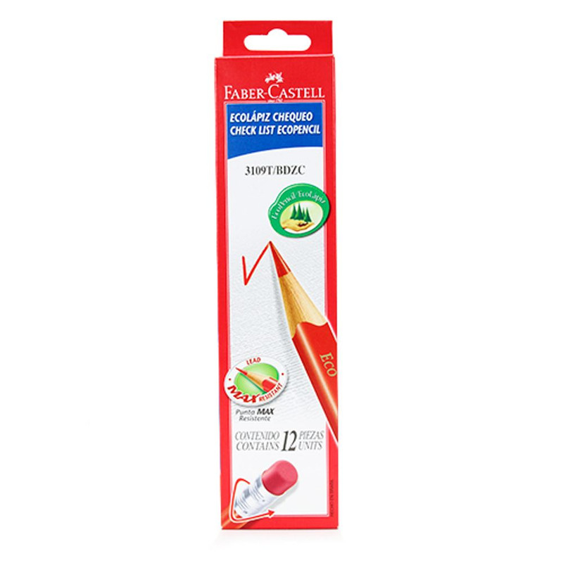 Lapices Faber Castell Rojo Chequeo X12 Unidades