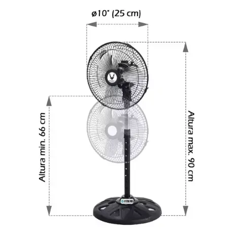 Ventilador Abanico Pisopared Alta Velocidad Ajustable Deluxe Envio Gratis