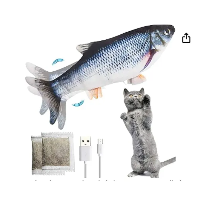 Juguete Para Gato Pescado Pez Con Movimiento Recargable