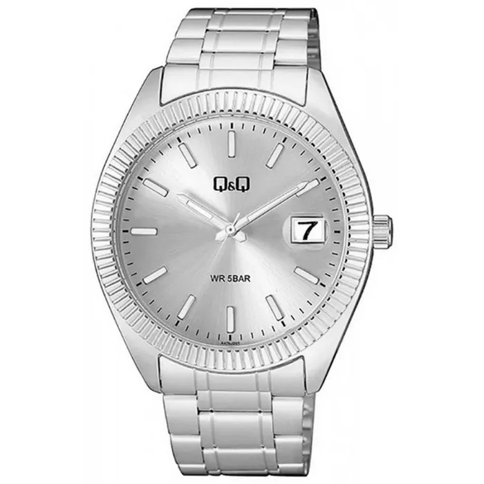 Reloj Para Hombre Q&q A476j201y Plateado Acero + Estuche