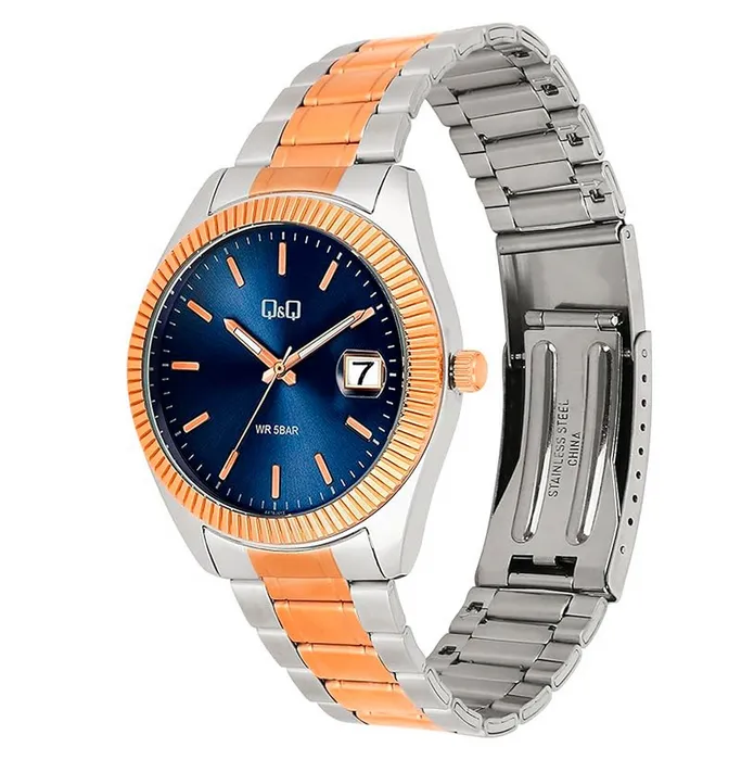 Reloj Para Hombre Q&q A476j412y Multicolor + Estuche 