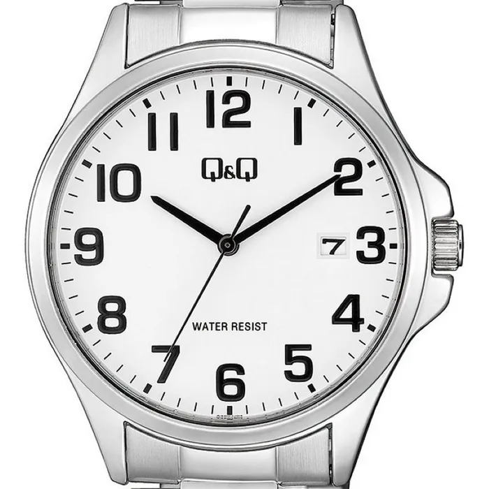 Reloj Q&q A480j204y Plateado Hombre Acero + Estuche