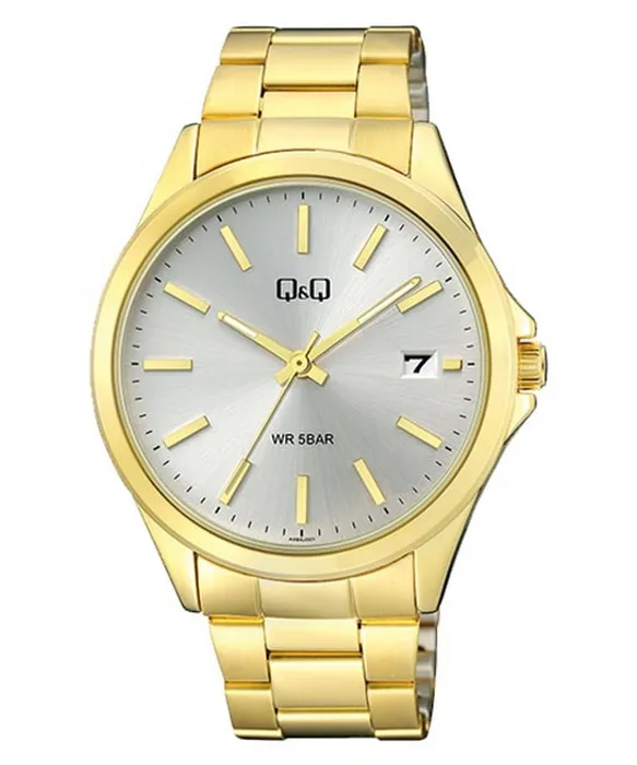 Reloj Para Hombre Q&q A484j001y Dorado Acero + Estuche