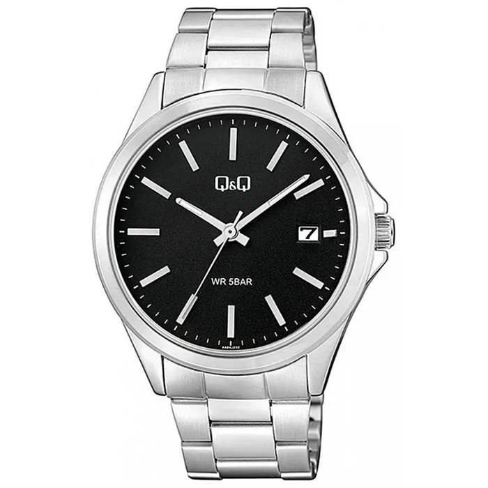 Reloj Para Hombre Q&q A484j202y Plateado Negro +estuche