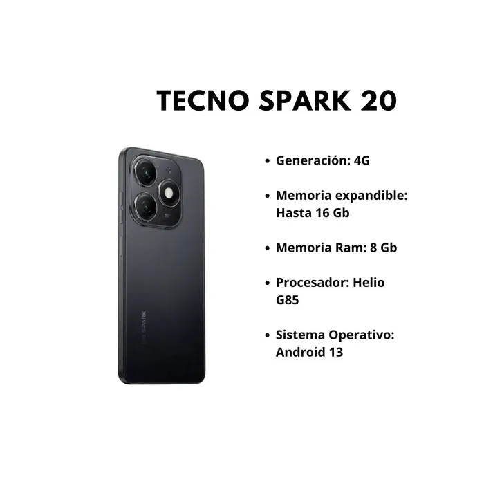 Celular Tecno Spark 20 256 Gb 8 Ram  + OBSEQUIO 