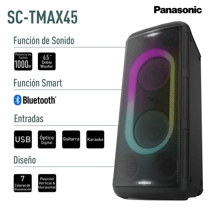 PANASONIC TMAX45 1000 Watts Negro Torre de Sonido