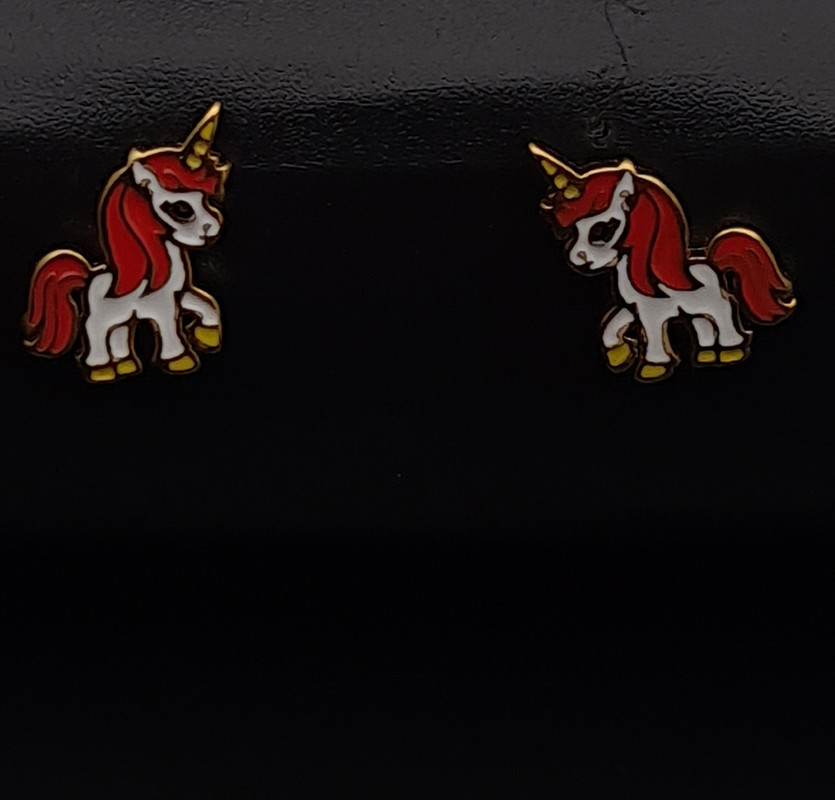 Aretes Unicornio De Enroscar