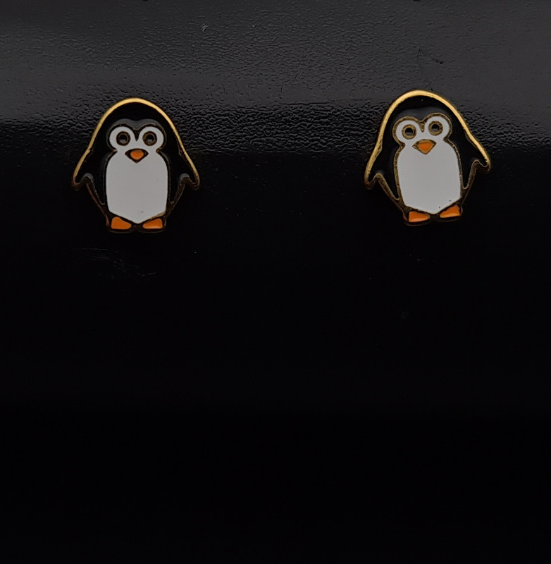 Aretes Pingüino De Enroscar