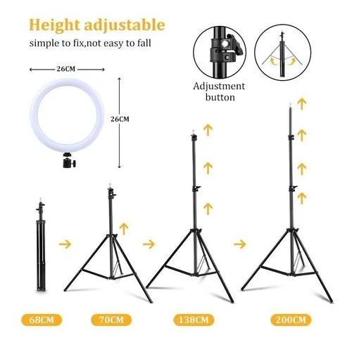 Aro De Luz Rgb Led 26 Cm Selfie + Trípode 