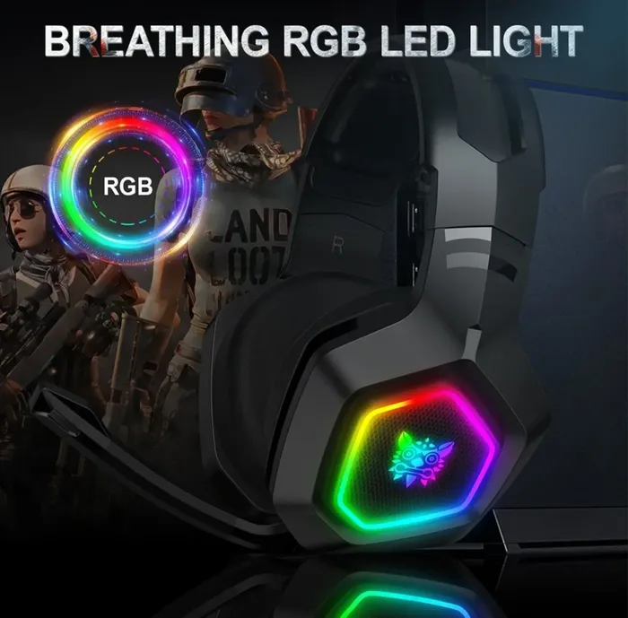 Audífonos Gamer k10 Onikuma Color Negro Luz Led RGB 