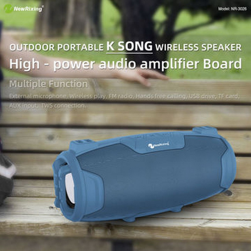 Bocina Parlante Mi Portable Bluetooth Nr-3026 + Microfono Azul