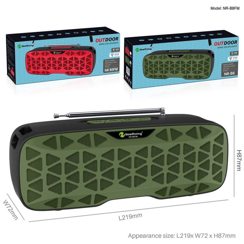 Bocina Parlante Mi Portable Bluetooth Speaker Caja Nr-b8fm Azul