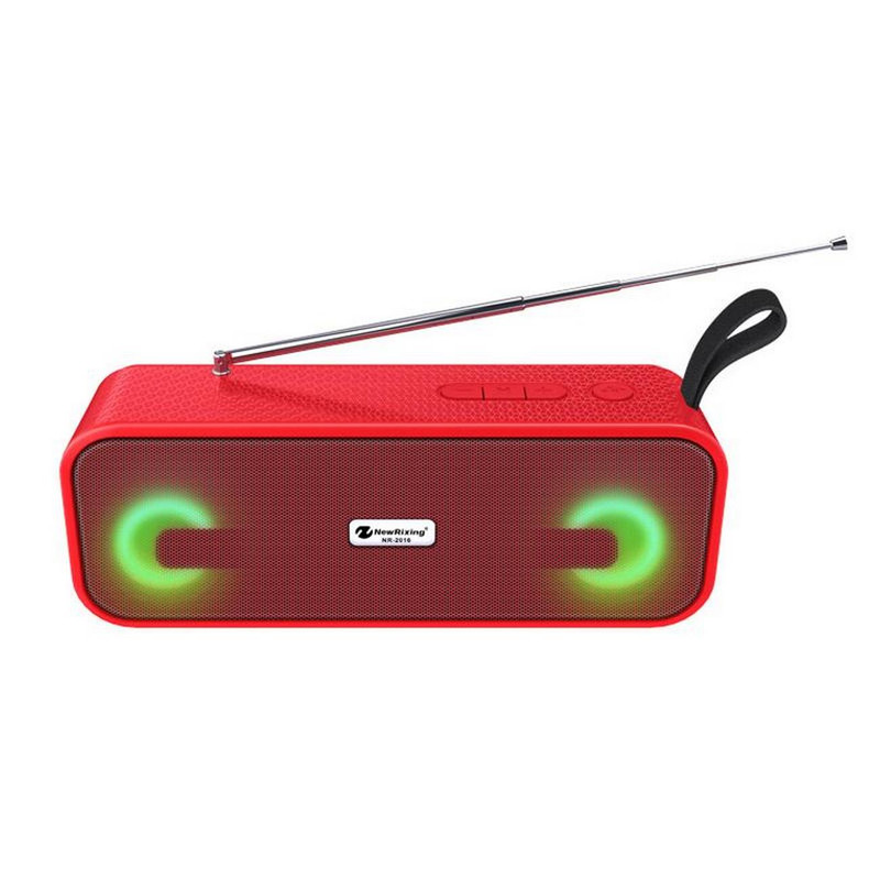 Bocina Parlante Mi Portable Bluetooth Speaker Luces Nr2016 Rojo