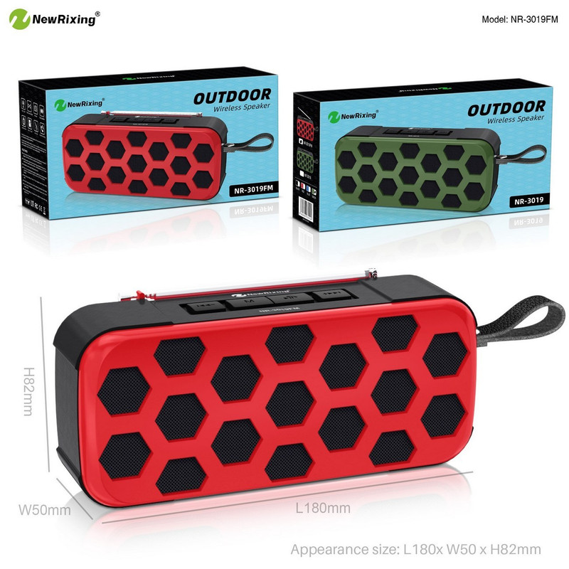 Bocina Parlante Mi Portable Bluetooth Speaker Rejilla Nr3019 Rojo