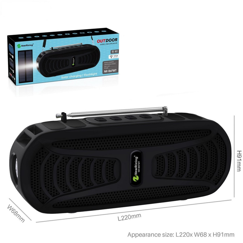Bocina Parlante Mi Portable Bluetooth Speaker Caja Nr-b7fmt Negro