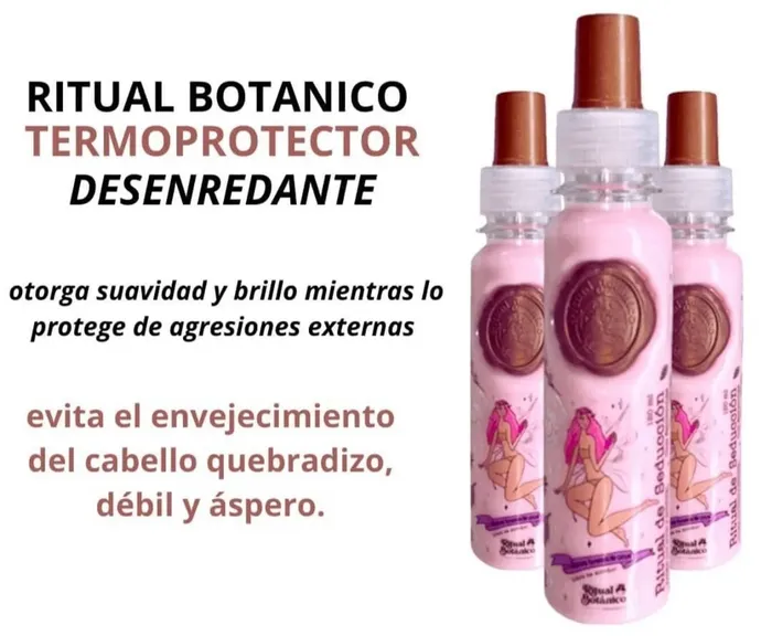 Termoprotector, Perfume Y Desenredante Capilar Ritual Botánico Con Feromonas (120ml)