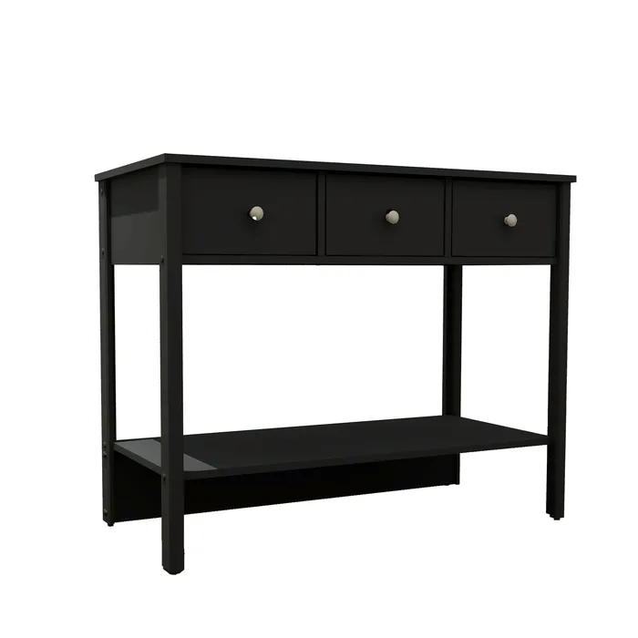 Mueble Consola aparador 95cm en MDP 3 cajones Negro