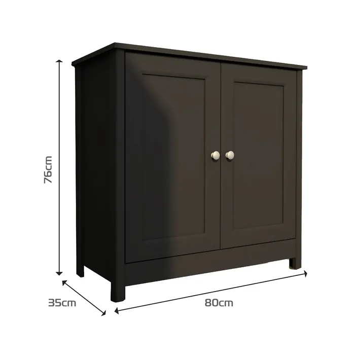 Mueble Bifet 80cm en MDP 2 puertas Negro