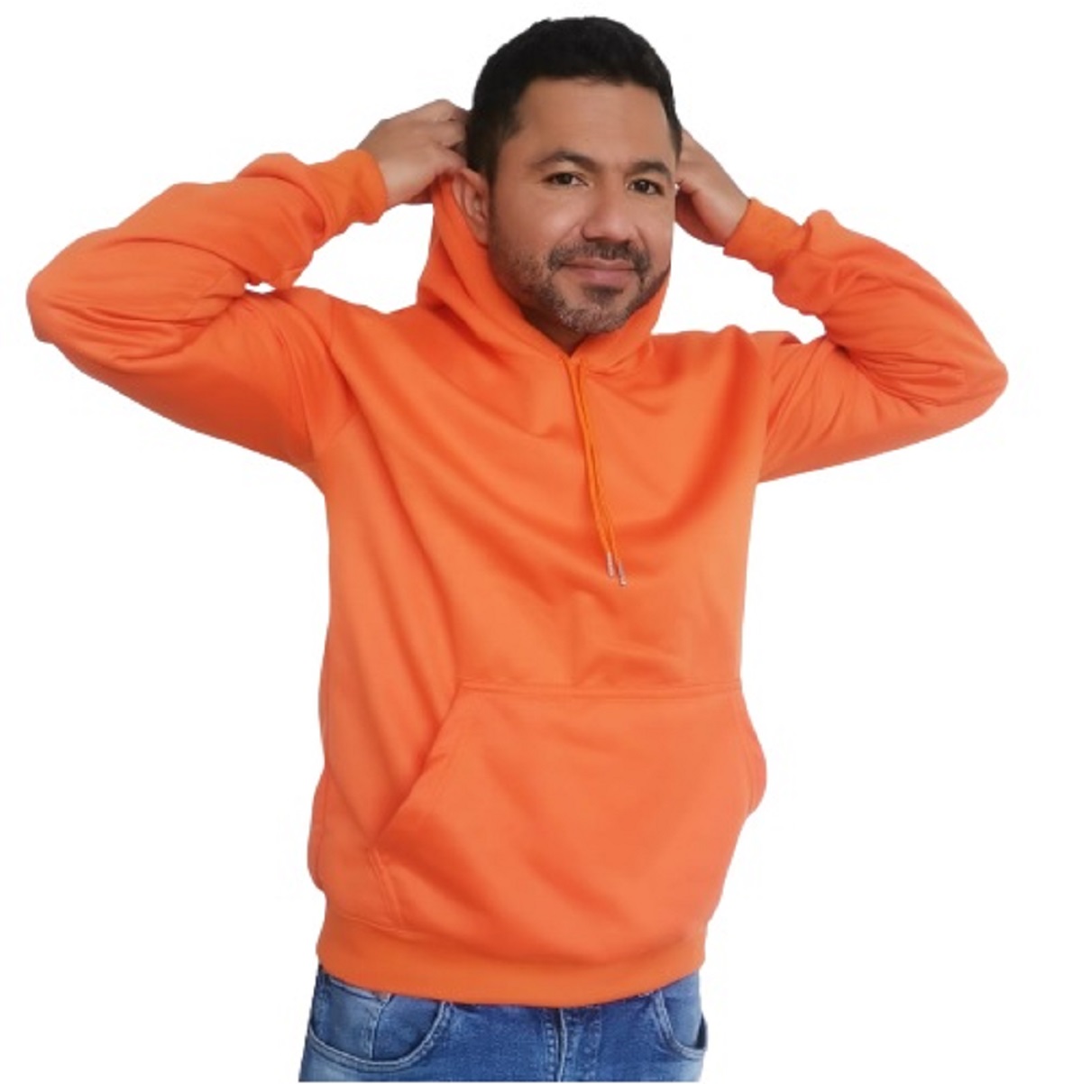 Buzo Capucha Para Hombre En Algodón - Naranja