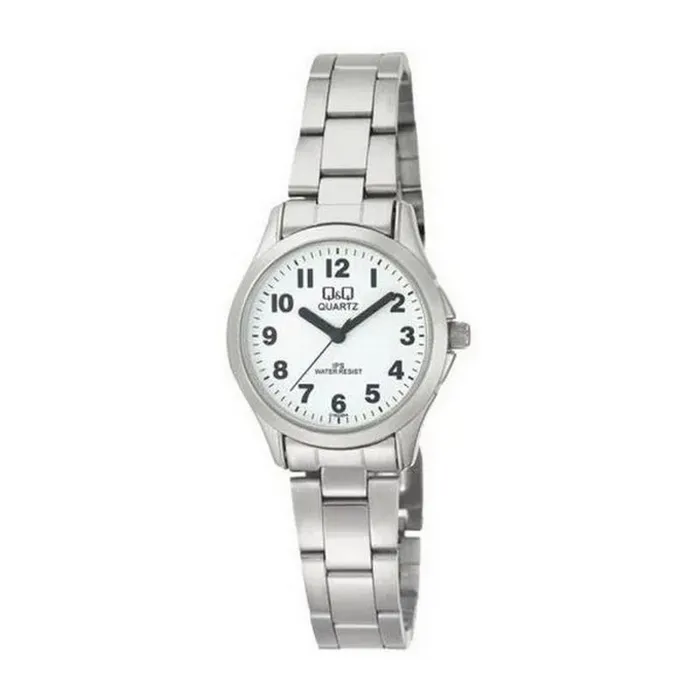 Reloj Dama Q&q Qyq Mujer C193j204y Plateado Acero + Estuche 