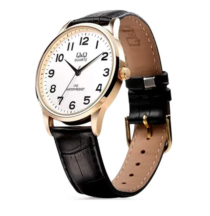 Reloj Hombre Qyq Qyq C214j104y Cuero Para Caballero+ Estuche