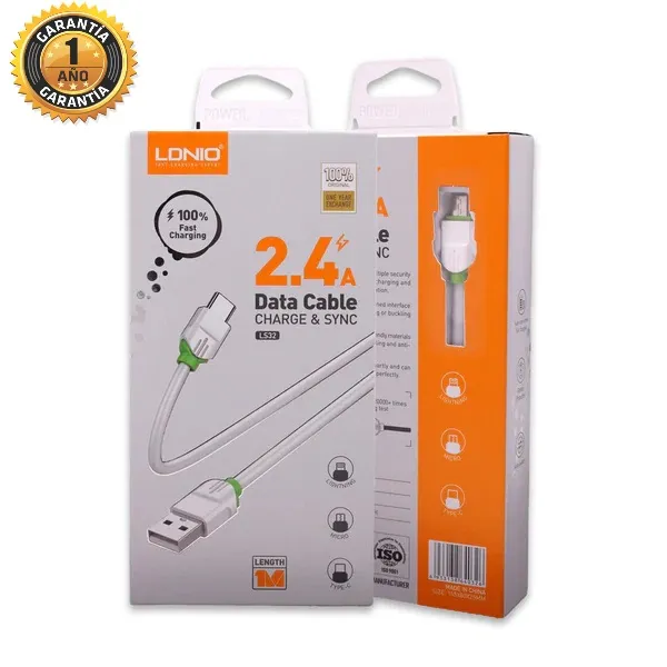 Cable LDNIO de Datos Usb - Usb C Anti Quebraduras de 1 Metro