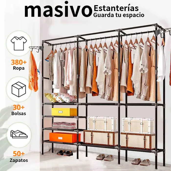 Organizador De Ropa Y Zapatos De Metal Grande