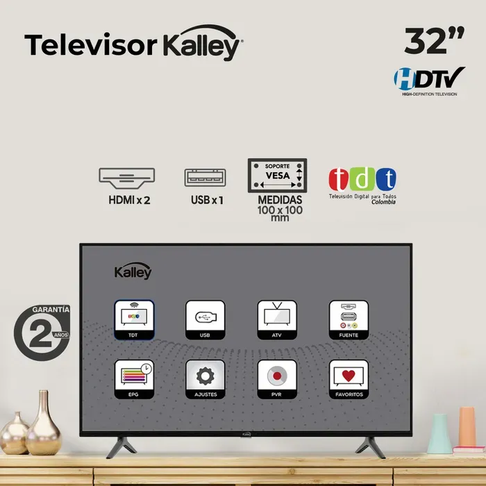 TV KALLEY 32" Pulgadas 81 cm TV32HDG HD LED