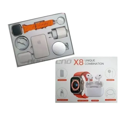 Combo Reloj Watch X8 Ultra + Audífonos In Ear + Power Bank Combo-X8