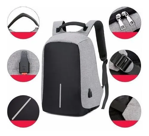 Maleta Antirrobo Morral Con Puerto Y Cable Usb Impermeable