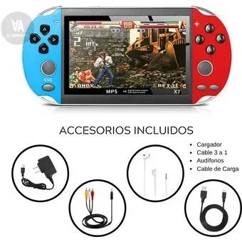 CONSOLA MP5 HUSKEE X7 Mas de 10.000 juegos con 8 GB y soporta juegos de play 1. Único color. Pantalla de 5