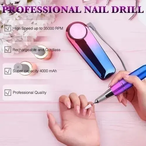 Pulidor De Uñas Profesional Portatil Recargable Drill 