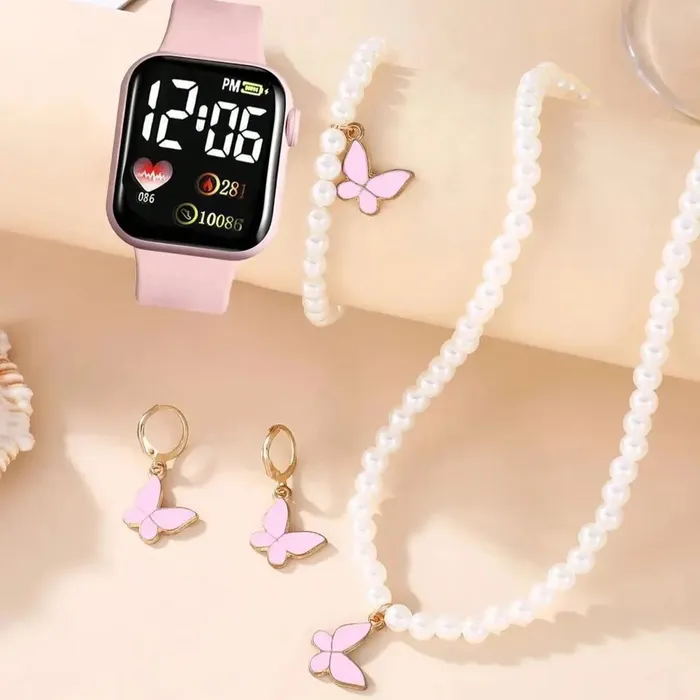 Conjunto De Reloj Electrónico Y Joyería Para mujeres