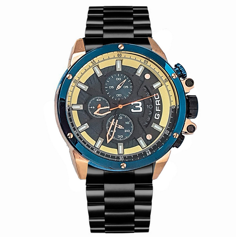 Reloj G-force Original H3834g Cronografo Acero Negro + Estuche