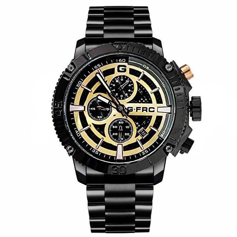 Reloj G-force Original H3840g Cronografo Acero Negro + Estuche