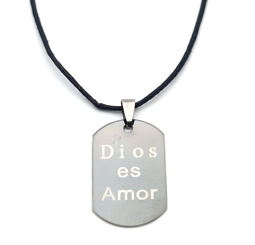 Collar Placa Dios Es Amor