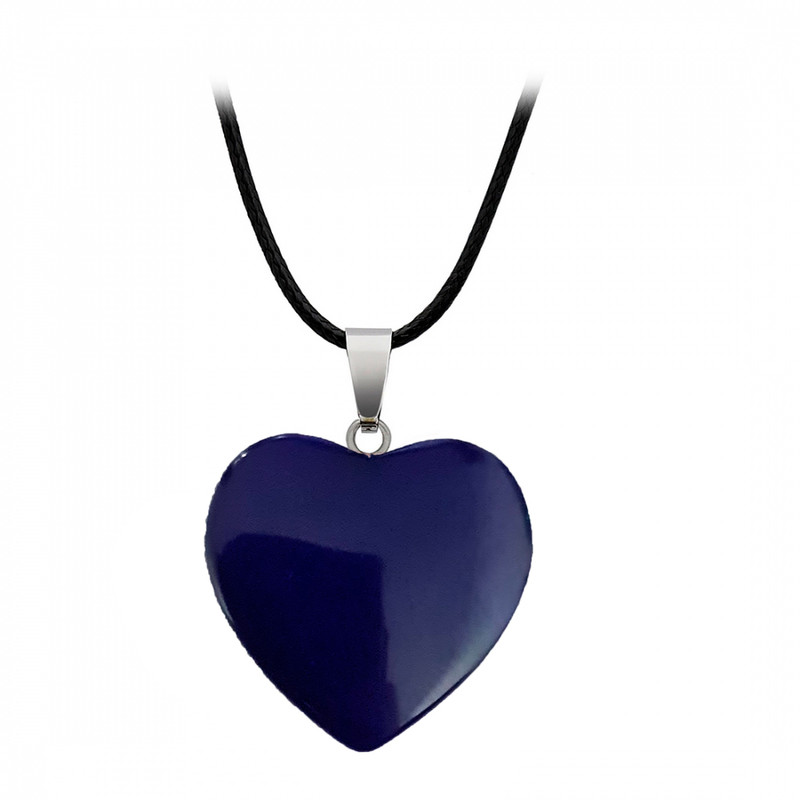 Collar Corazon Cuarzo Lapislazuli