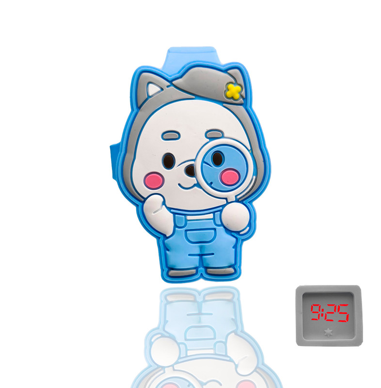 Reloj Led Niño Niña infantil Perro Detective Azul + estuche