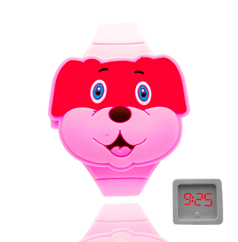 Reloj Led Niño Niña infantil Perrito Violeta + estuche