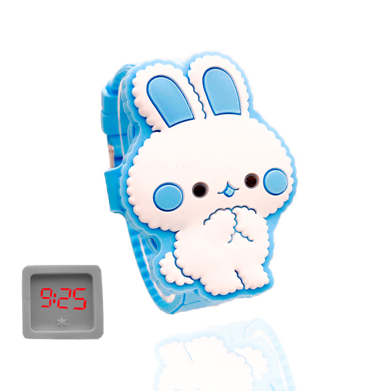 Reloj Led Niño Niña infantil Conejito Azul + estuche