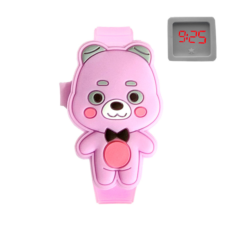 Reloj Led Niño Niña infantil Oso Violeta + estuche