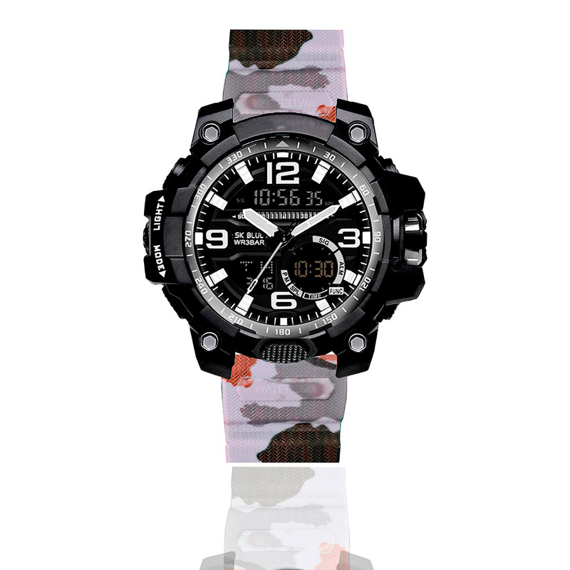 Reloj Impermeable Doble Hora SK Gris