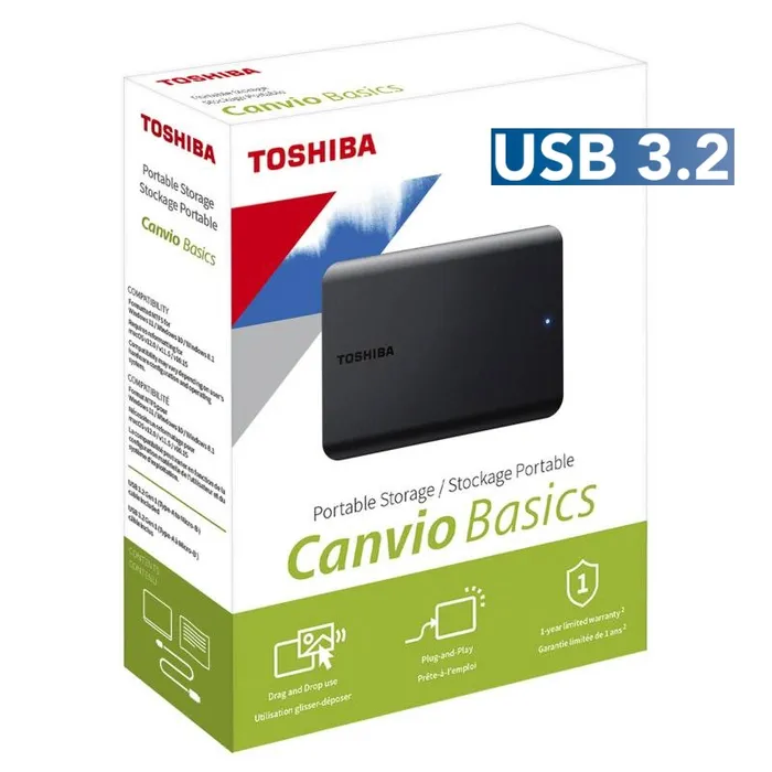 Disco Duro Externo Toshiba Canvio Basics 1TB Con Velocidad USB 3.2