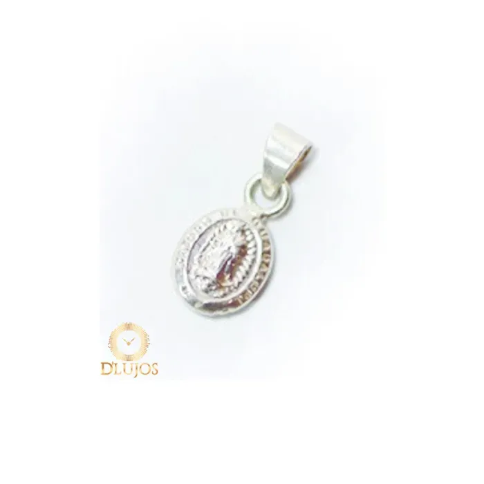 Dije Plata 925 Medalla Virgen de Guadalupe 