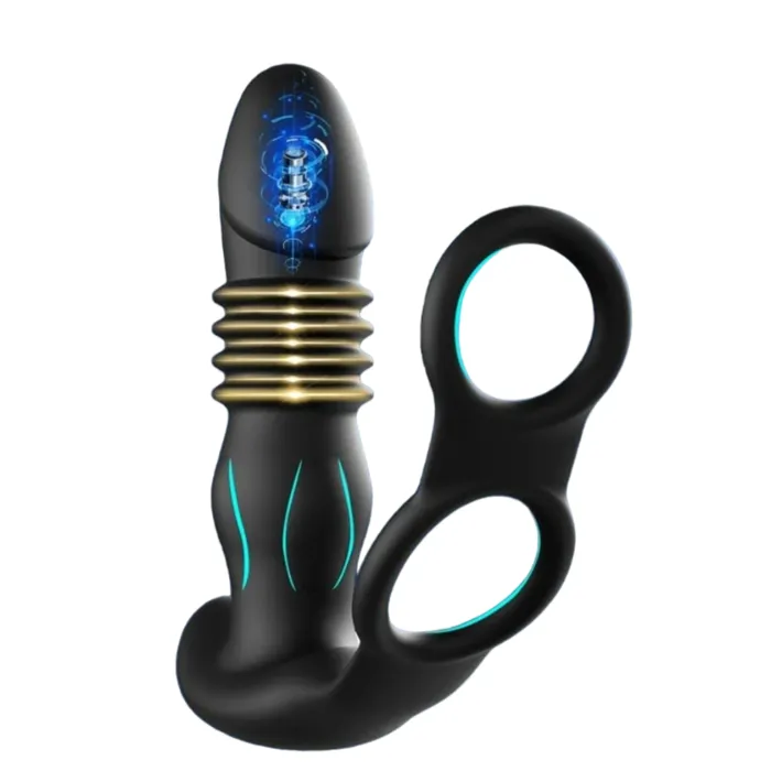 Vibrador Prostatico Masajeador De Prostata Con Anillo Retardante 10 Modos De Vibración Control Remoto Inalambrico (Recargable)